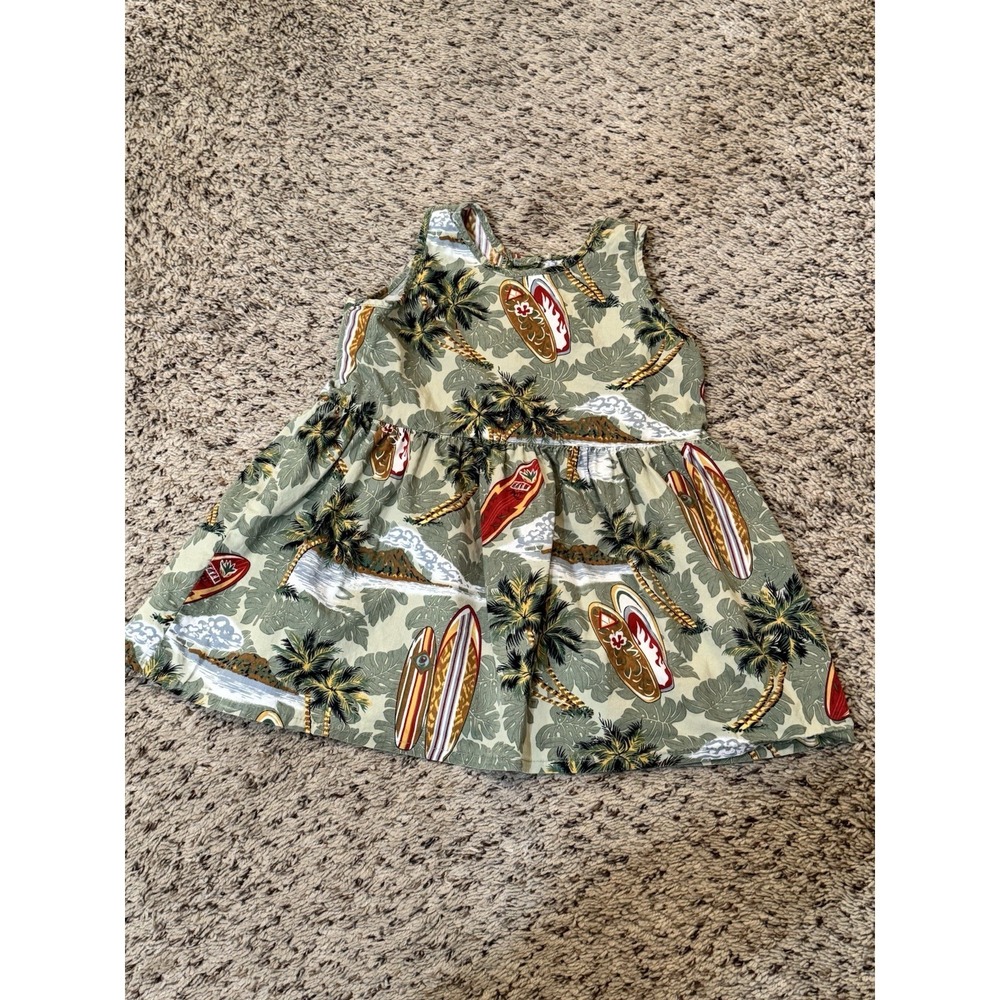Hilo‎ Hattie Girls 3T Hawaiian Aloha Dress Palm Tree Surfboard Luau